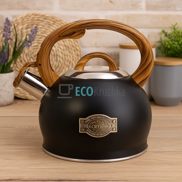 Чайник 2 л з нержавіючої сталі зі свистком та ручкою "so ... Чайник 2 л з нержавіючої сталі зі свистком та ручкою "so ...