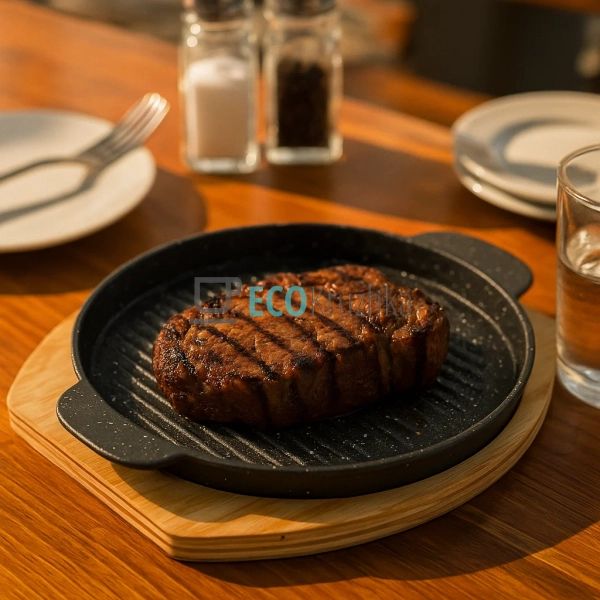 Чавунна сковорода-гриль 22x1,8 см на дерев