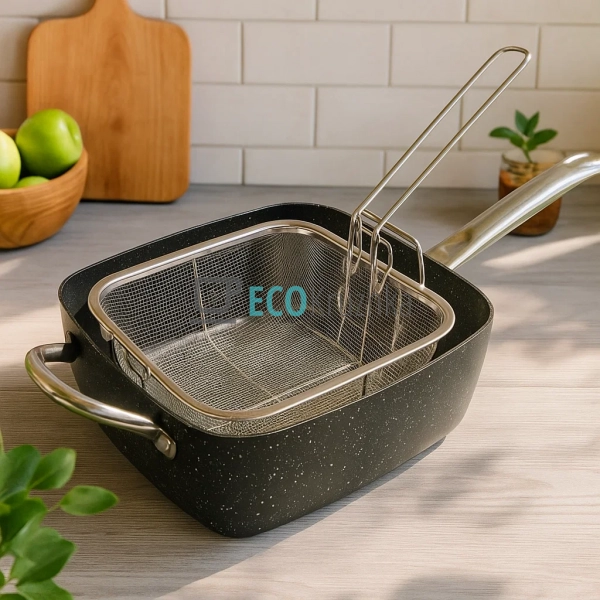 Жаровня-пароварка-фритюрниця квадратна з мармуровим покр ... Жаровня-пароварка-фритюрниця квадратна з мармуровим покр ...