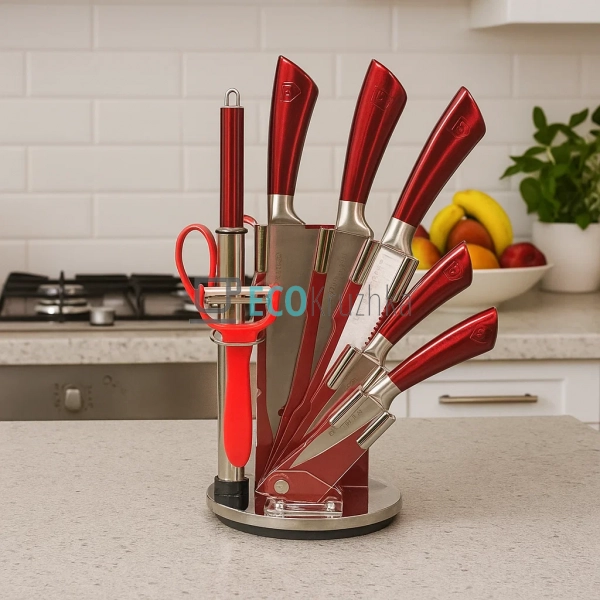 Набір ножів на підставці 9 предметів з обертовою підстав ... Набір ножів на підставці 9 предметів з обертовою підстав ...