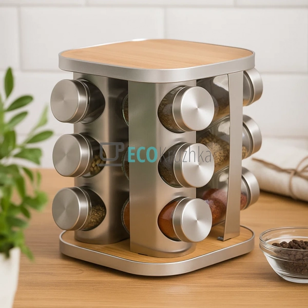 Набір для спецій карусель 360⁰ на 12 ємностей Edenberg E ...