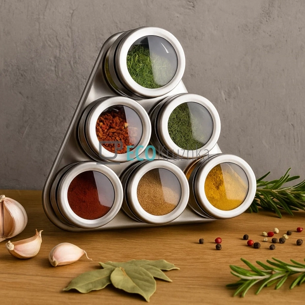 Набір для спецій Edenberg 6в1 з магнітним підставою з не ... Набір для спецій Edenberg 6в1 з магнітним підставою з не ...