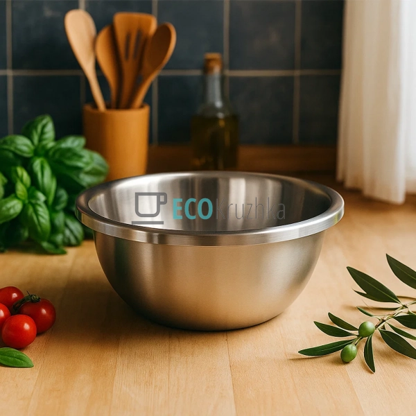 Глибока тарілка-миска з нержавіючої сталі 22x9,8 см Eden ...