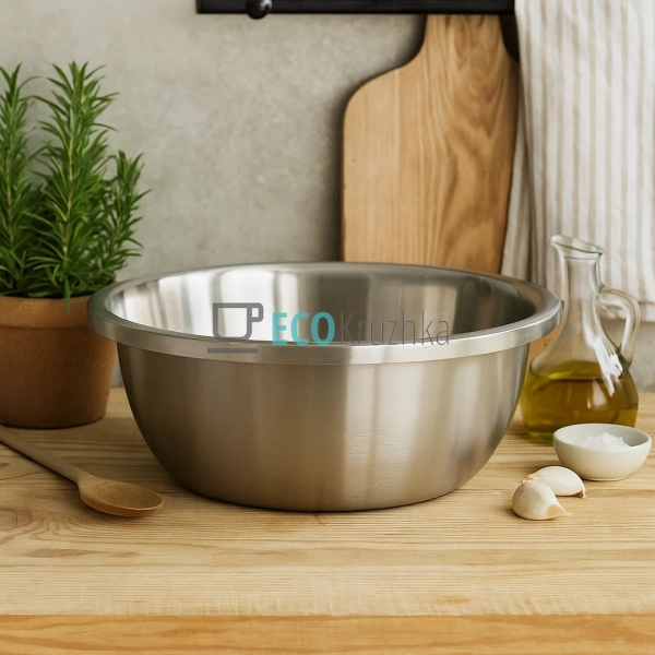 Глибока тарілка-миска з нержавіючої сталі 40x15,5 см Edenberg EB-18125