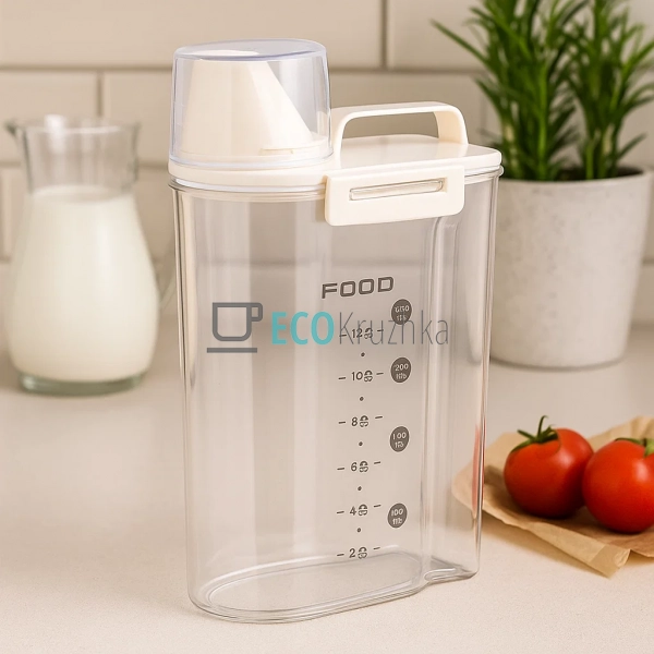 Герметичний контейнер 1,8 л для круп з дозатором Edenber ...