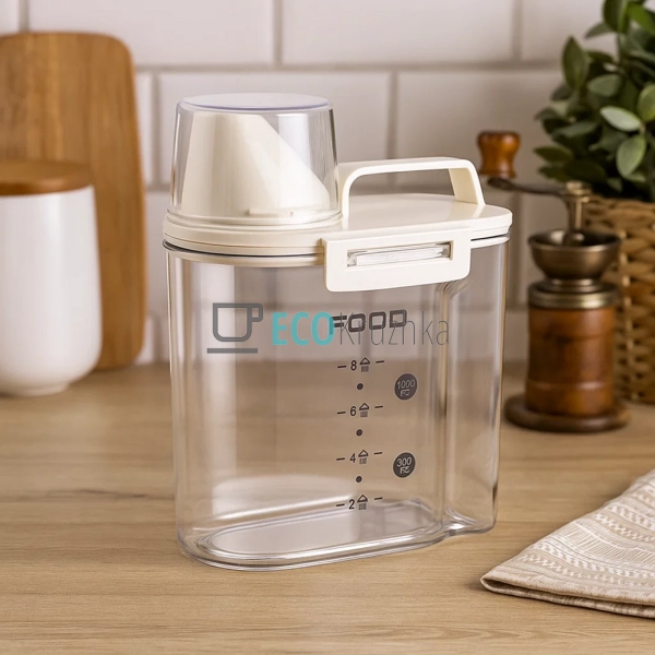 Герметичний контейнер 1,0 л для круп з дозатором Edenber ... Герметичний контейнер 1,0 л для круп з дозатором Edenber ...