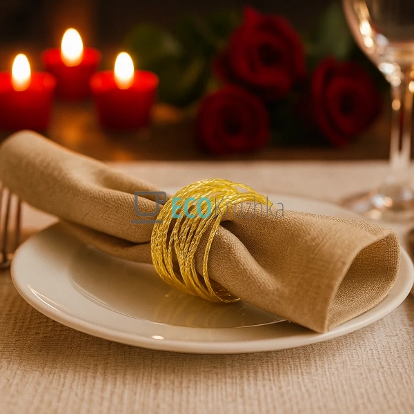 Металеве кільце для серветок "Золотий браслет", Ø4×3.5 с ... Металеве кільце для серветок "Золотий браслет", Ø4×3.5 с ...