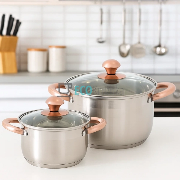 Набір каструль з нержавіючої сталі 4 предмети (1,5л, 3л) ... Набір каструль з нержавіючої сталі 4 предмети (1,5л, 3л) ...