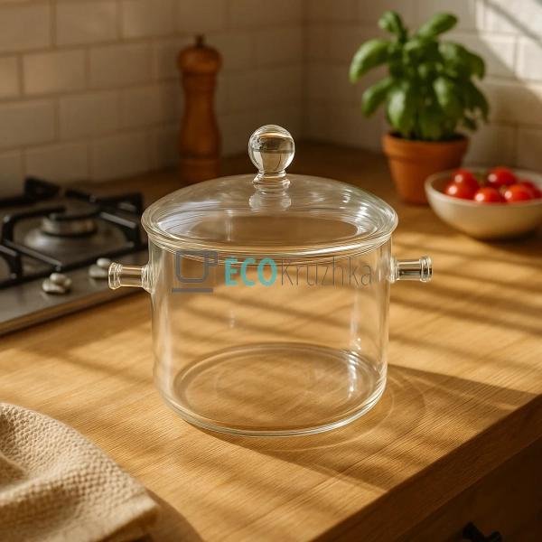 Кастрюля Ardesto Black Mars, 2 л, боросилікатне скло (AR ...