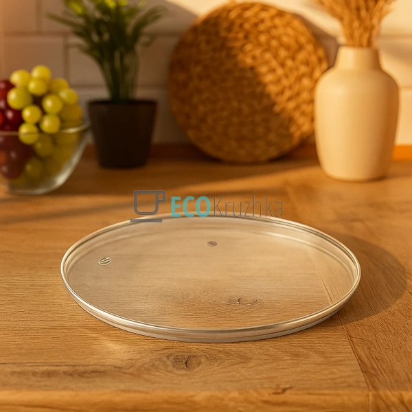 Кришка скляна з нержавіючим обідком без ручки 20 см FRU- ...