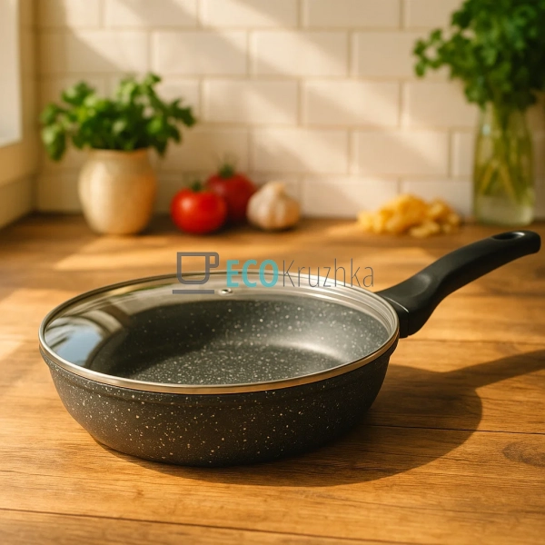 Кришка скляна з нержавіючим обідком без ручки 18 см FRU- ...