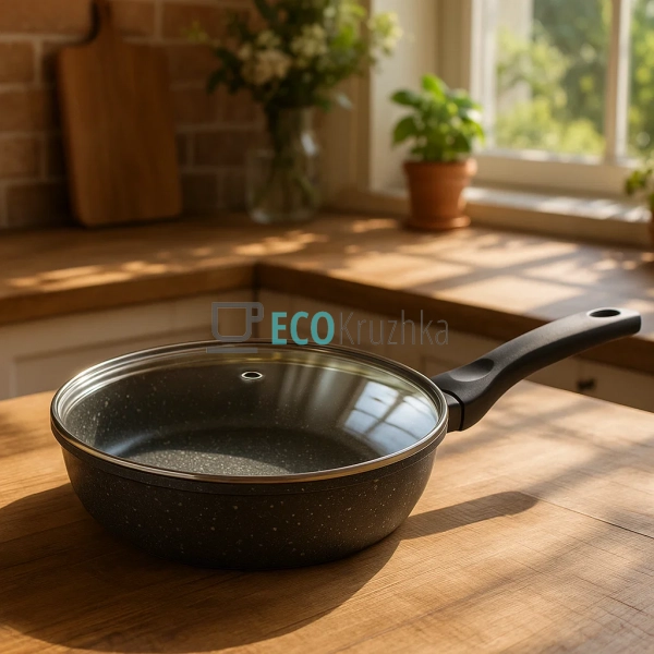 Кришка скляна з нержавіючим обідком без ручки 24 см FRU- ...