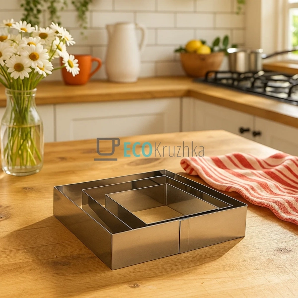 Набір форм для випікання тортів, 3 шт, квадратна форма ( ... Набір форм для випікання тортів, 3 шт, квадратна форма ( ...