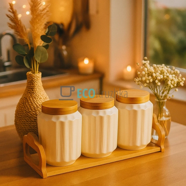 Набір банок 900 мл (3 шт) Naturel для сипучих (289-372)