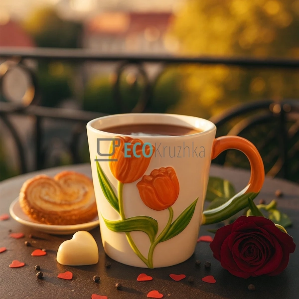 Керамічна кружка "Тюльпан помаранчевий" 320 мл (8030-392 ... Керамічна кружка "Тюльпан помаранчевий" 320 мл (8030-392 ...
