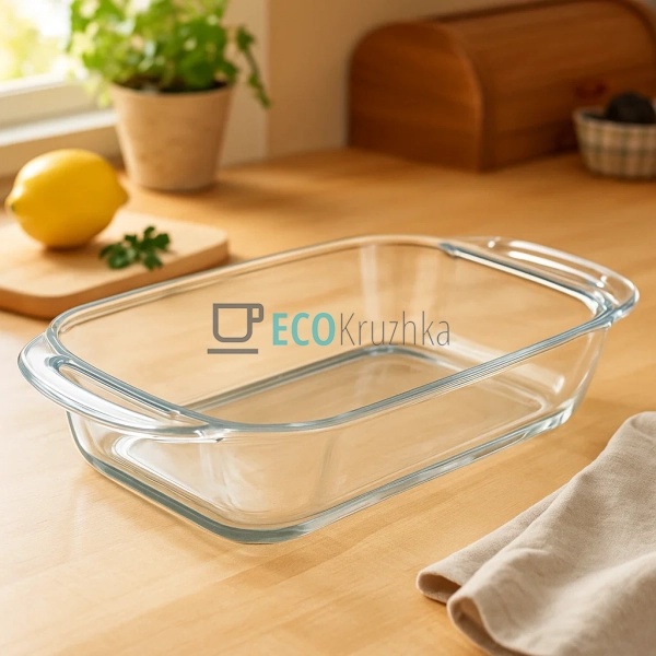 Деко прямокутне з ручками жароміцне скло 3.5 л Marinex E ...