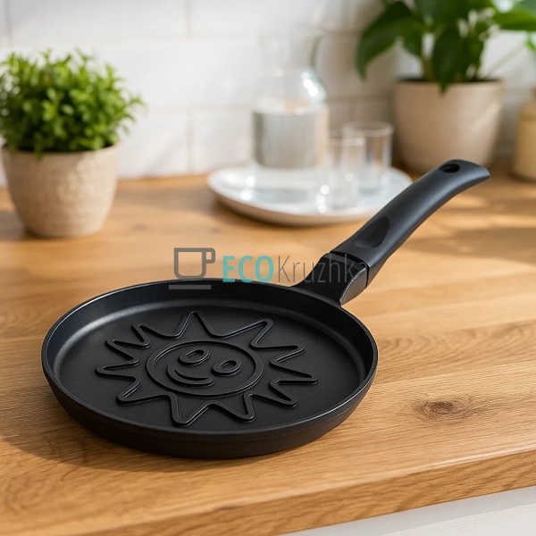 Сковорідка для млинців 18 см Смайлик Kamille KM-4217 Сковорідка для млинців 18 см Смайлик Kamille KM-4217