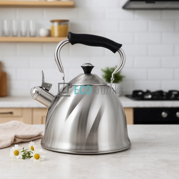 Чайник 3 л з нержавіючої сталі зі свистком і нейлонової ... Чайник 3 л з нержавіючої сталі зі свистком і нейлонової ...
