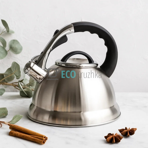 Чайник 2.8 л з нержавіючої сталі зі свистком і нейлоново ... Чайник 2.8 л з нержавіючої сталі зі свистком і нейлоново ...