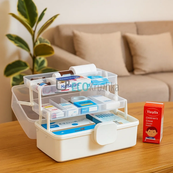Пластиковий органайзер‑аптечка для ліків 28×15×14 см (JU ... Пластиковий органайзер‑аптечка для ліків 28×15×14 см (JU ...