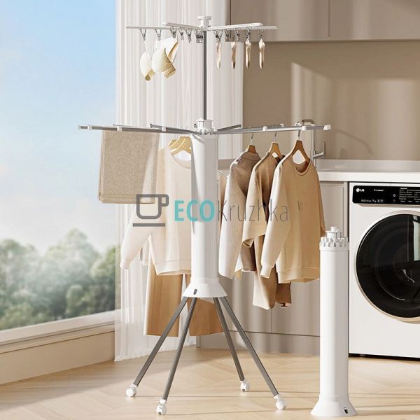 Складана переносна сушарка‑тринога 3 в 1 для білизни (JU ... Складана переносна сушарка‑тринога 3 в 1 для білизни (JU ...