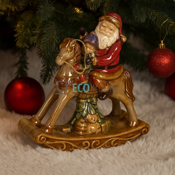 Керамічна статуетка «Санта на коні» 14 см (197-715) Керамічна статуетка «Санта на коні» 14 см (197-715)