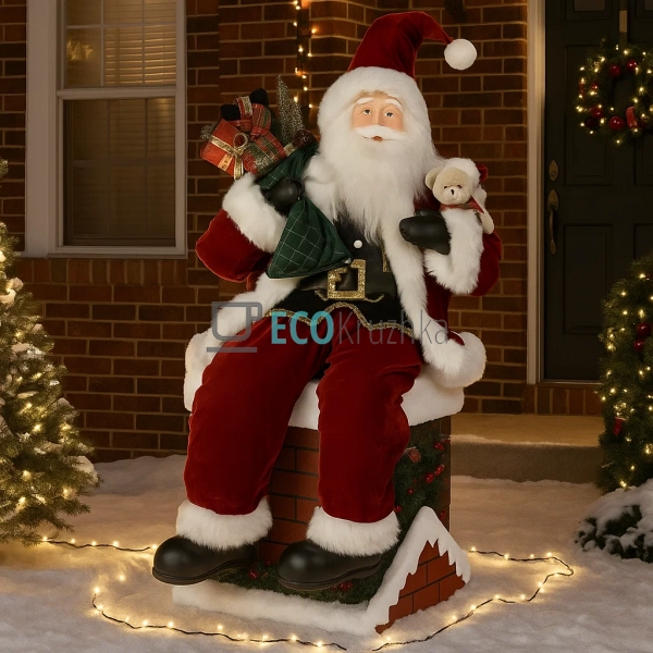 Декоративна LED Фігура Санта 100 см червоний (845-275)