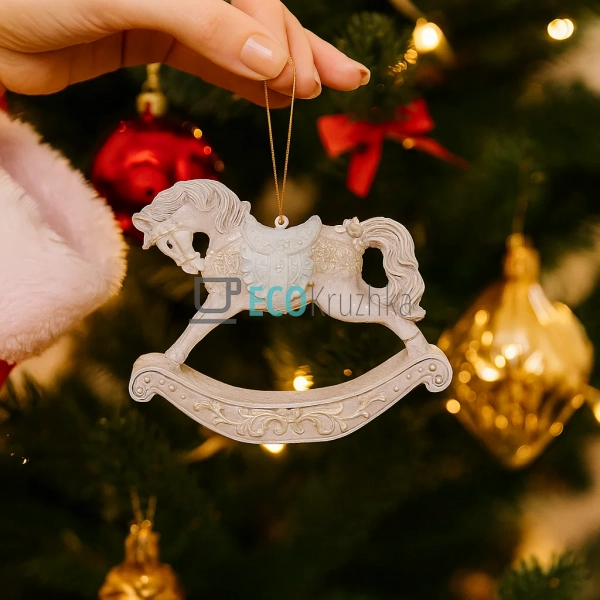 Декоративна фігурка‑підвіска «Конячка» сірий 11,5 см (K0 ...