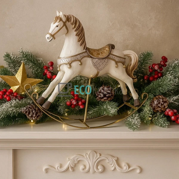 Декоративна статуетка «Конячка‑гойдалка» 34,5 см біла з ... Декоративна статуетка «Конячка‑гойдалка» 34,5 см біла з ...