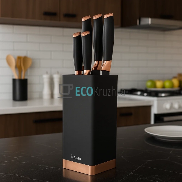 Набір кухонних ножів MAGIO MG-1092 з підставкою, 6 предм ...