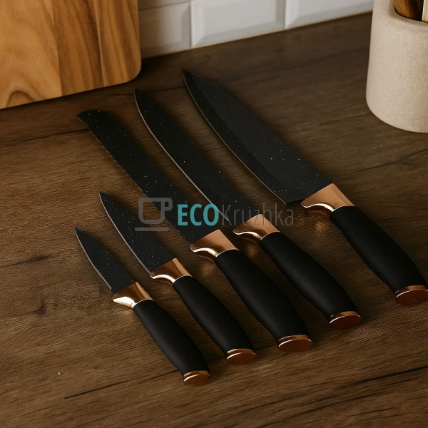 Набір кухонних ножів MAGIO MG-1091 з підставкою, 6 предм ...