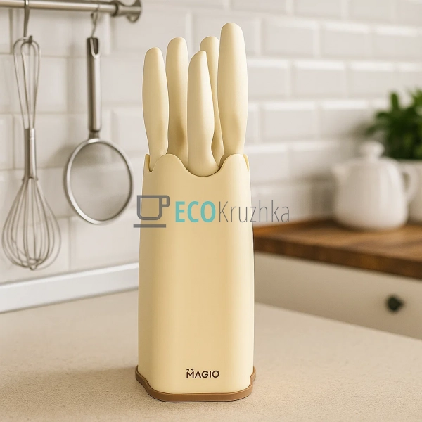 Набір кухонних ножів MAGIO MG-1090 з підставкою, 6 предм ...