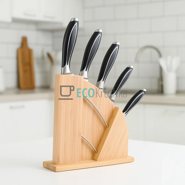 Набір ножів із деревяною підставкою 6 предметів Maestro  ...