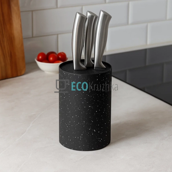 Підставка для ножів кругла 18 х 11 см з наповнювачем Чор ... Підставка для ножів кругла 18 х 11 см з наповнювачем Чор ...