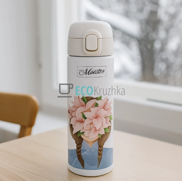 Термокружка Maestro 400 мл Білий MR-1634-B Термокружка Maestro 400 мл Білий MR-1634-B