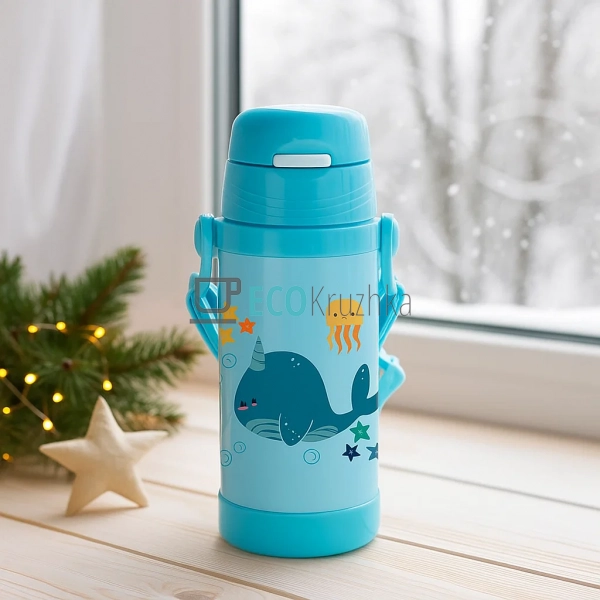 Термокружка Maestro Кит 350 мл блакитний MR‑1640‑35-A Термокружка Maestro Кит 350 мл блакитний MR‑1640‑35-A