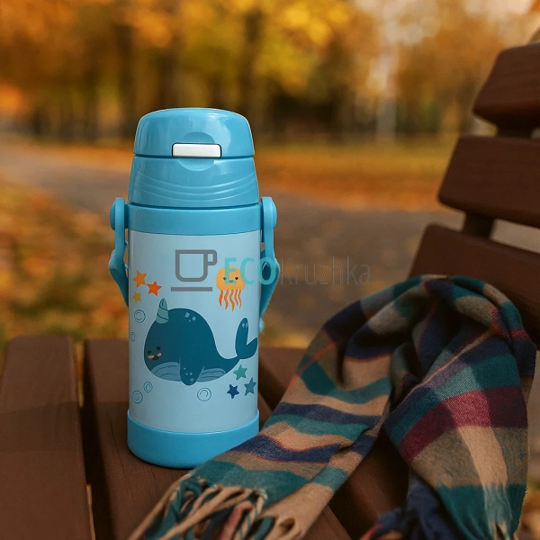 Термокружка Maestro Кит 350 мл блакитний MR‑1640‑35-A Термокружка Maestro Кит 350 мл блакитний MR‑1640‑35-A