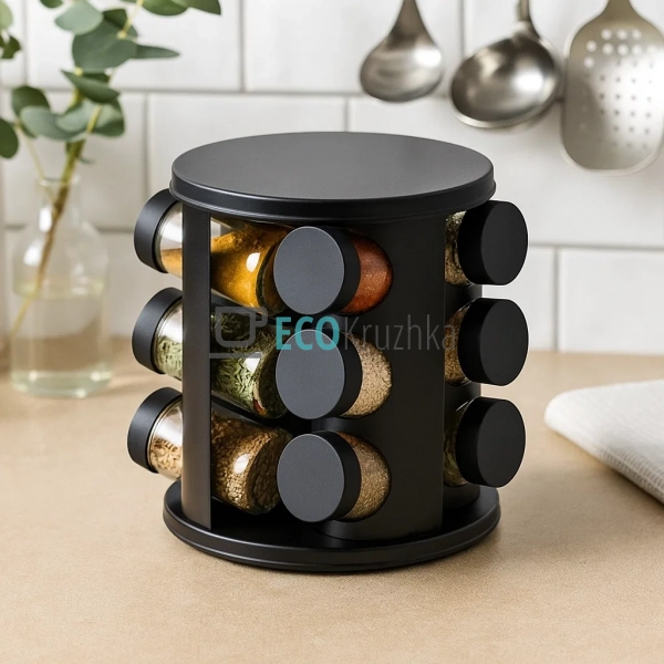 Набір ємностей для спецій Maestro 12 шт чорний MR‑1725‑B ...