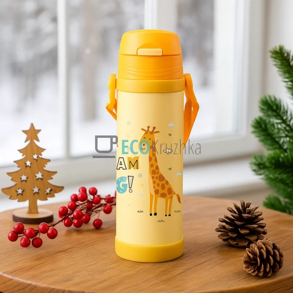 Термокружка Maestro Жираф 500 мл жовтий MR-1640-50-D Термокружка Maestro Жираф 500 мл жовтий MR-1640-50-D