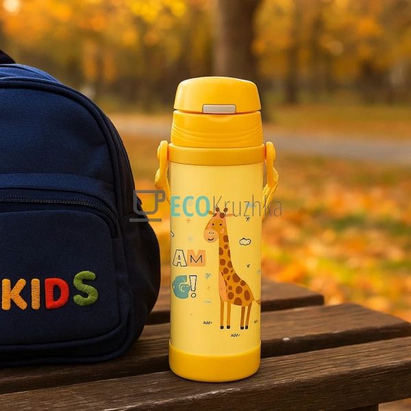 Термокружка Maestro Жираф 500 мл жовтий MR-1640-50-D Термокружка Maestro Жираф 500 мл жовтий MR-1640-50-D