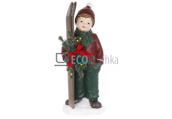 Декоративна LED фігура Хлопчик з лижами 47 см (838-501)