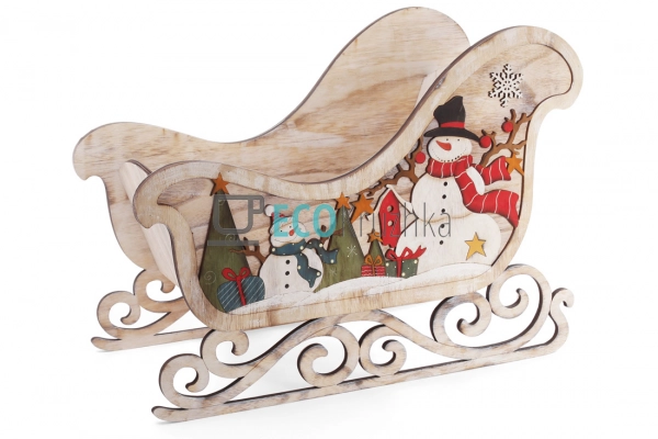 Декоративні дерев’яні сани 64 см (808-018)