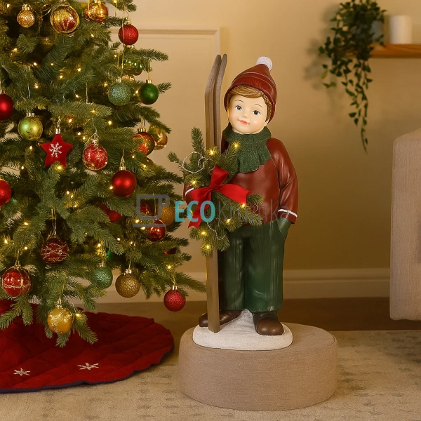 Декоративна LED фігура Хлопчик з лижами 47 см (838-501)