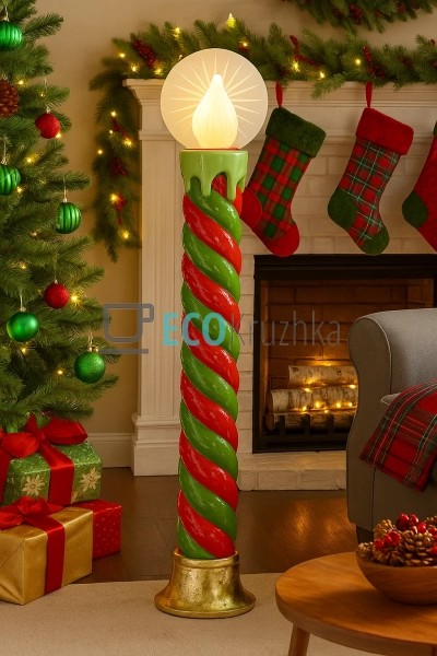 Декоративна LED свічка кручена 120 см на батарейках (838 ...