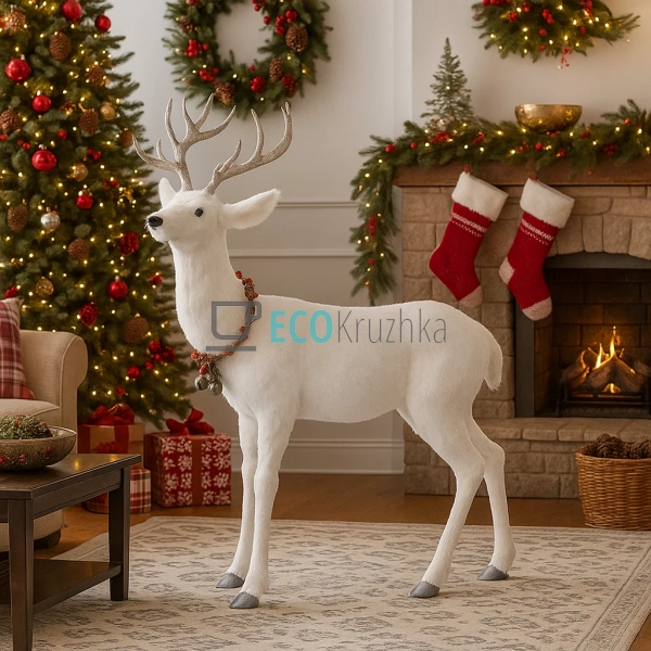 Декоративна фігура Олень 120 см білий (815-104)