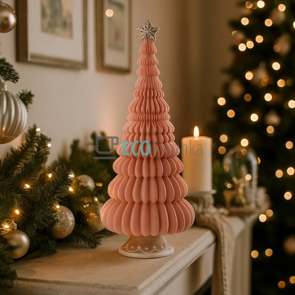 Декоративна пряниково-зефірна ялинка з флоком 23 х 23 х  ...