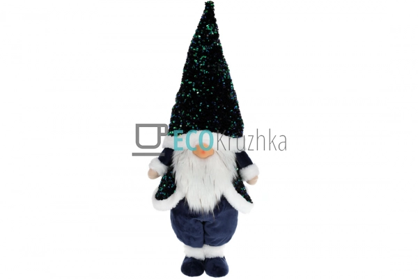 М’яка новорічна іграшка Гном 77 см синій (877-113) М’яка новорічна іграшка Гном 77 см синій (877-113)