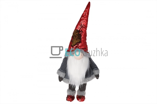 М’яка новорічна іграшка Гном 90 см сірий (910-221) М’яка новорічна іграшка Гном 90 см сірий (910-221)
