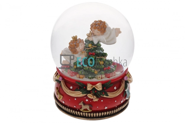 Водяна куля «Ангелочки з ялинкою» 20.5 см зі снігом і м ... Водяна куля «Ангелочки з ялинкою» 20.5 см зі снігом і м ...