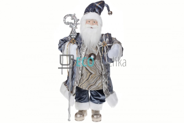 Новорічна фігура Санта 60 см сіро-блакитний (845-210)